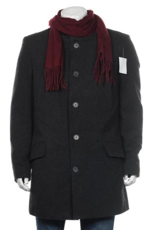 Мъжко палто Bruno Banani, Размер L, Цвят Сив, 55% полиестер, 40% вълна, 2% полиамид, 3% вискоза, Цена 139,30 лв.