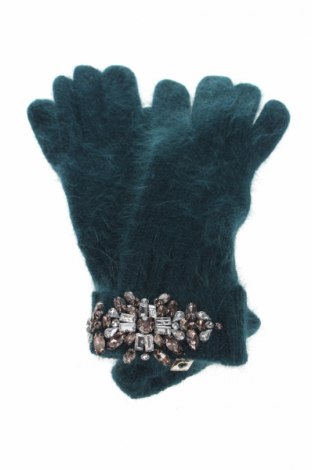 Ръкавици TWINSET, Цвят Зелен, 70% ангора, 30% полиамид, Цена 59,40 лв.