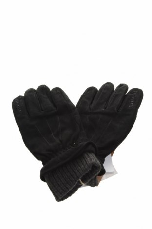 Ръкавици Timberland, Цвят Черен, Естествен велур, Цена 59,40 лв.