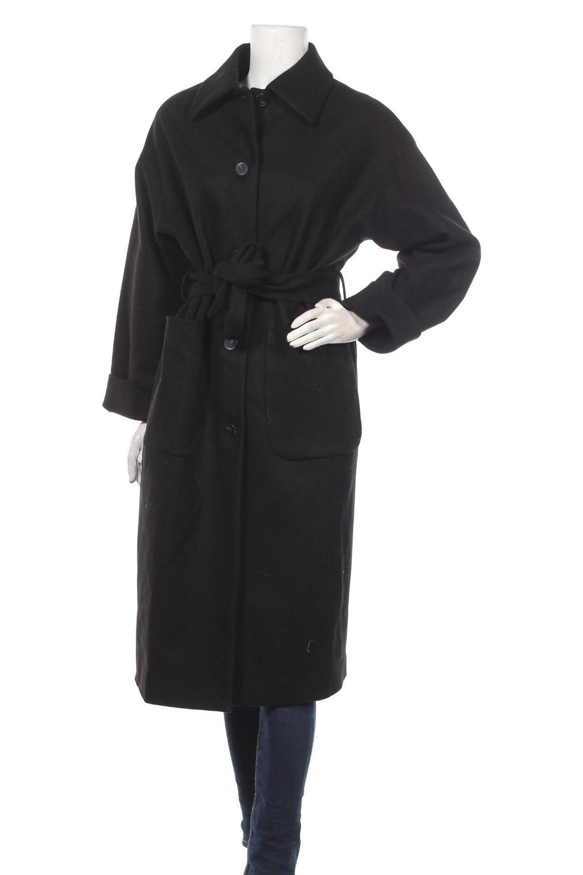 Дамско палто Edited, Размер S, Цвят Черен, 80% вълна, 20% полиамид, Цена 254,25 лв.