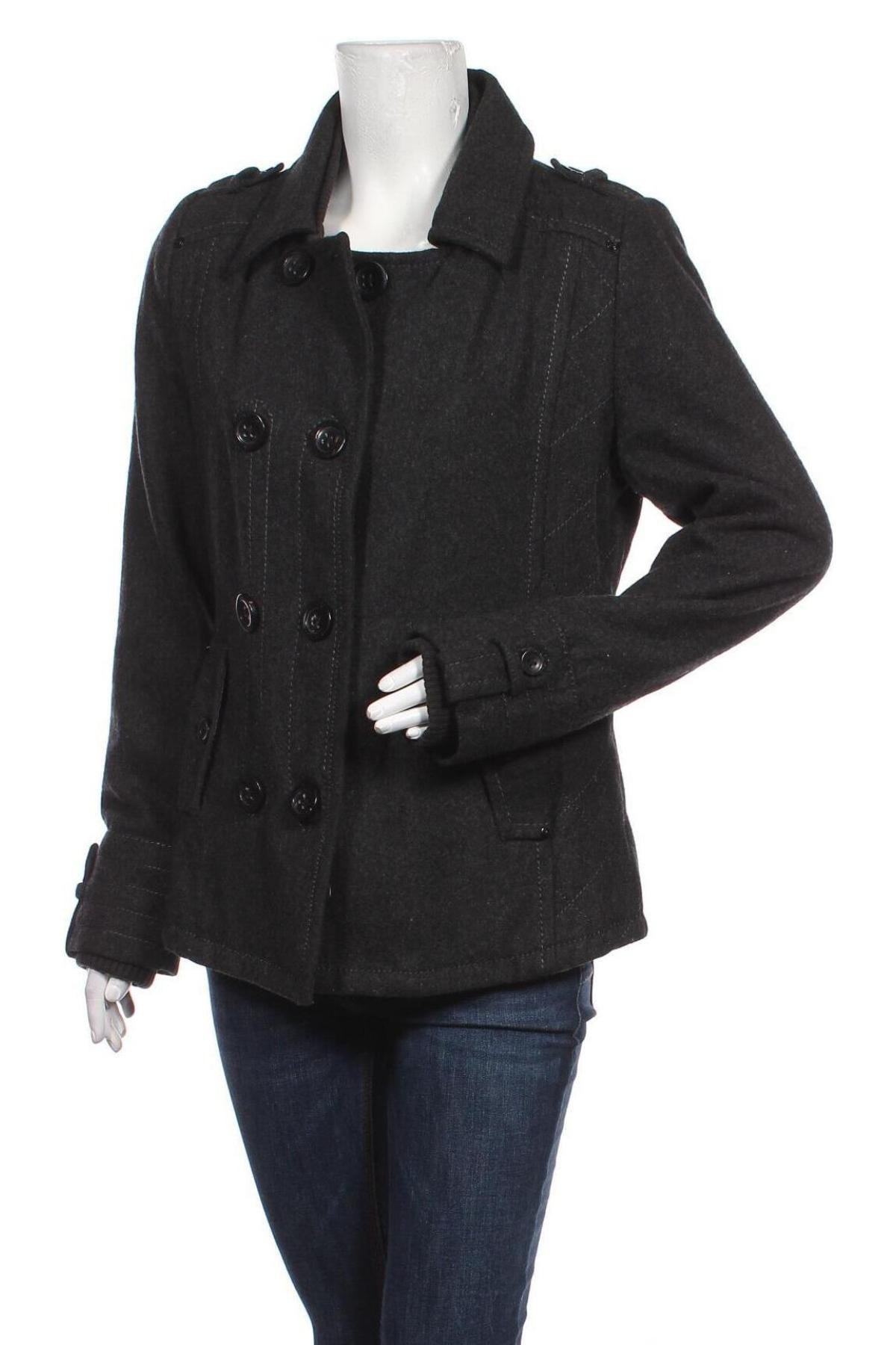Γυναικείο παλτό Denim Culture, Μέγεθος M, Χρώμα Γκρί, Τιμή 35,26 €