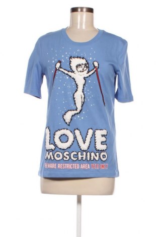 Damen T-Shirt Love Moschino, Größe S, Farbe Blau, Preis 60,99 €