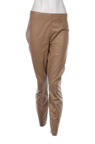 Дамски кожен панталон H&M, Размер XL, Цвят Бежов, Цена 8,70 лв.