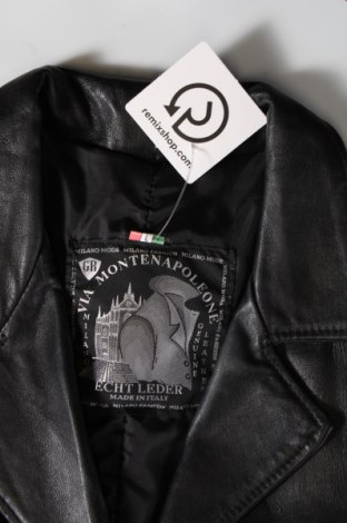 Δερμάτινο γυναικείο παλτό Milano Moda, Μέγεθος L, Χρώμα Μαύρο, Τιμή 39,59 €