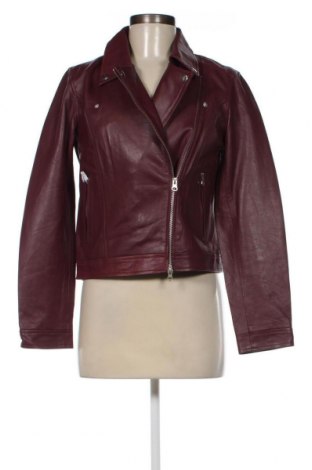 Dámska kožená bunda  Pieces, Veľkosť M, Farba Červená, Cena  66,06 €
