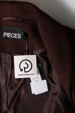 Γυναικείο παλτό Pieces, Μέγεθος XS, Χρώμα Καφέ, Τιμή 17,42 €