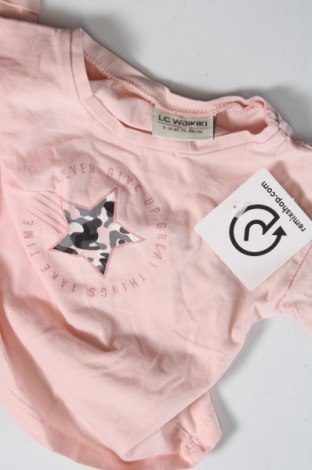 Dziecięcy T-shirt LC Waikiki, Rozmiar 9-12m/ 74-80 cm, Kolor Różowy, Cena 7,45 zł