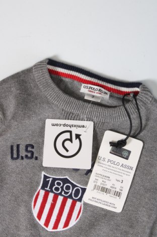 Dziecięcy sweter U.S. Polo Assn., Rozmiar 3-4y/ 104-110 cm, Kolor Szary, Cena 450,46 zł