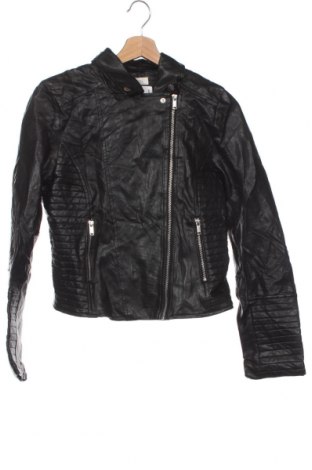 Dětská kožená bunda  H&M, Velikost 14-15y/ 168-170 cm, Barva Černá, Cena  829,00 Kč