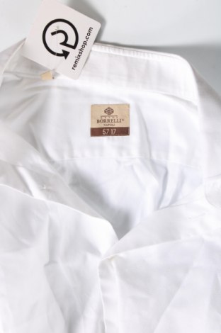 Мъжка риза Luigi Borrelli Napoli, Размер M, Цвят Бял, Цена 169,00 лв.
