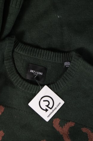Ανδρικό πουλόβερ Only & Sons, Μέγεθος M, Χρώμα Πράσινο, Τιμή 4,49 €