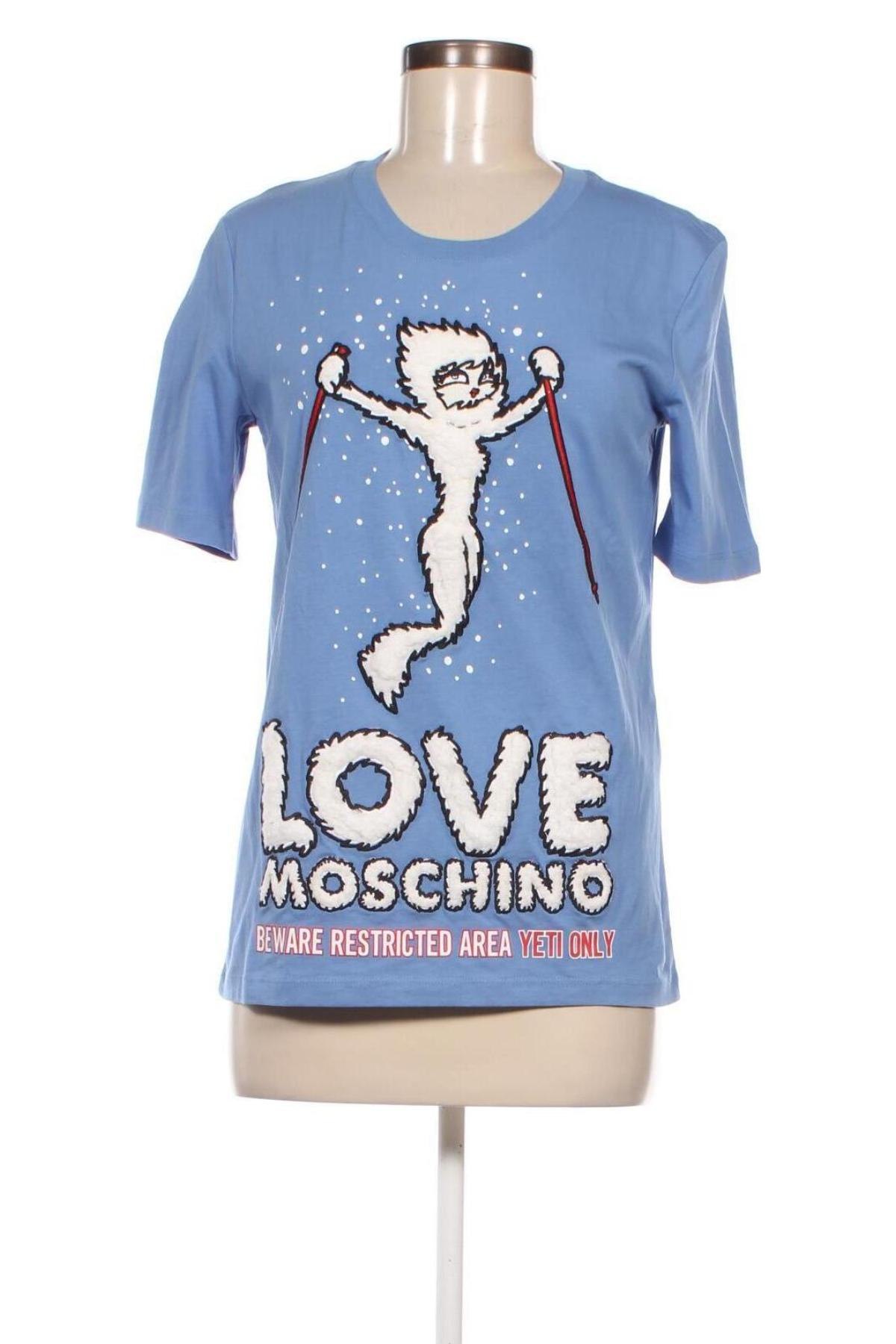 Tricou de femei Love Moschino, Mărime S, Culoare Albastru, Preț 346,99 Lei