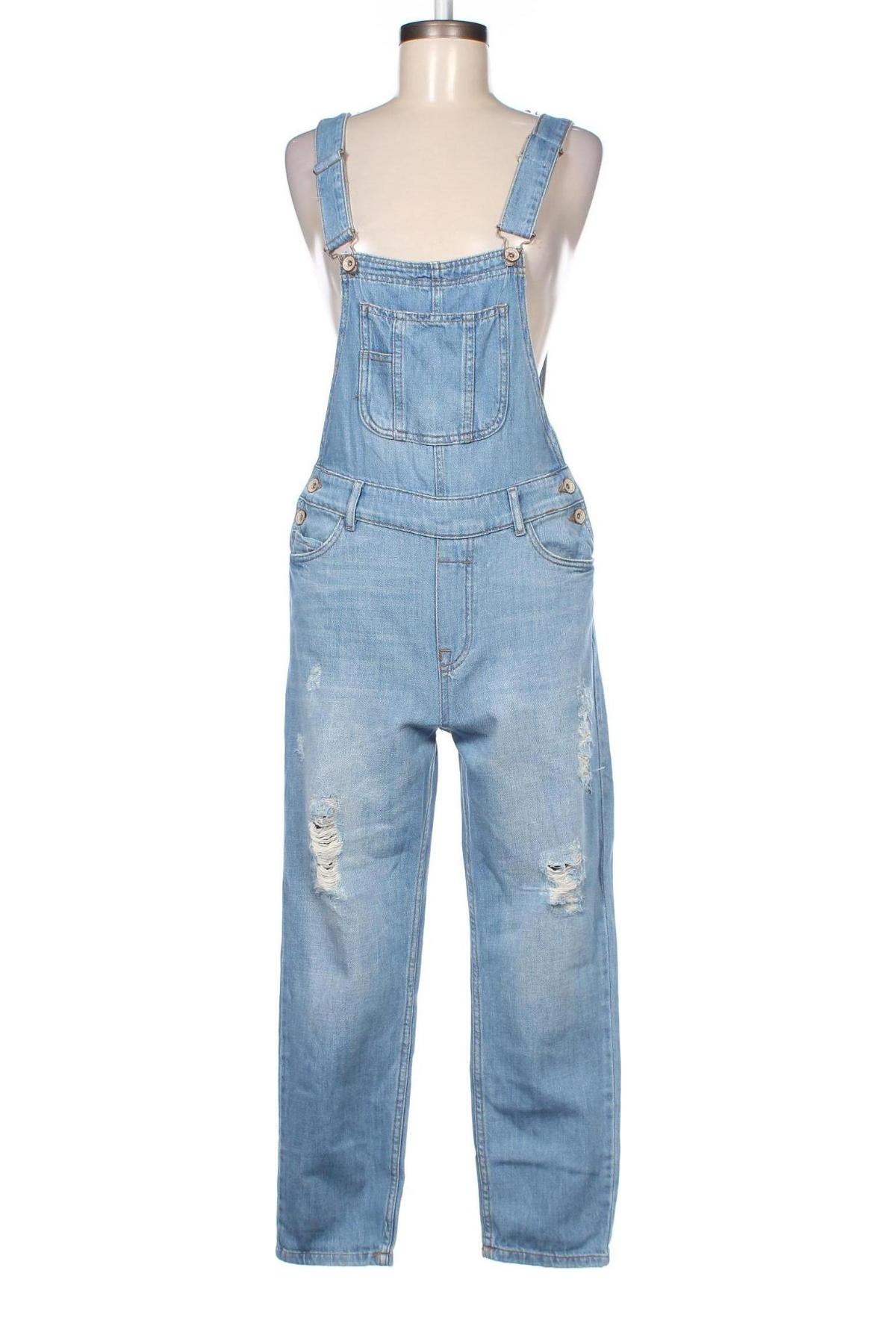 Salopetă jeans de femei Zara, Mărime S, Culoare Albastru, Preț 127,55 Lei