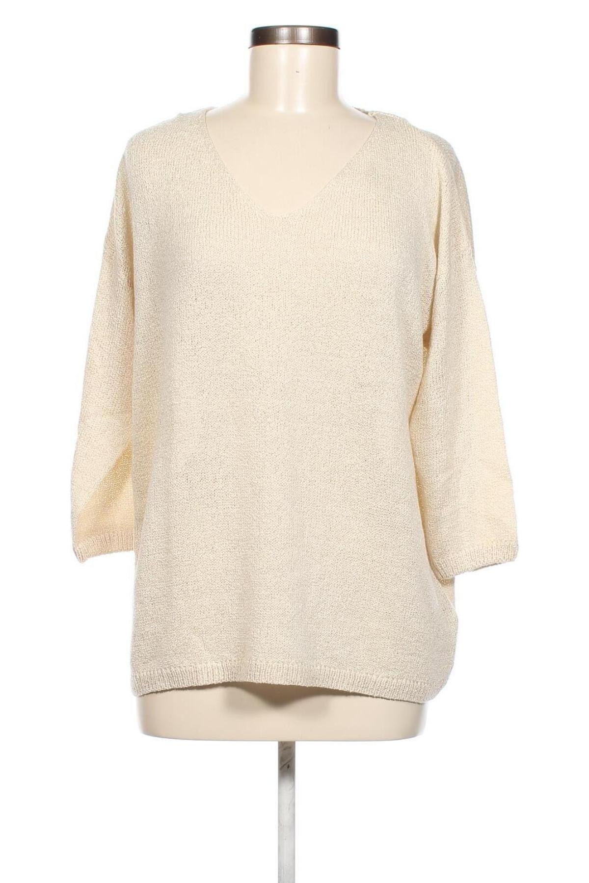 Дамски пуловер Jean Pascale, Размер M, Цвят Екрю, Цена 9,86 лв.