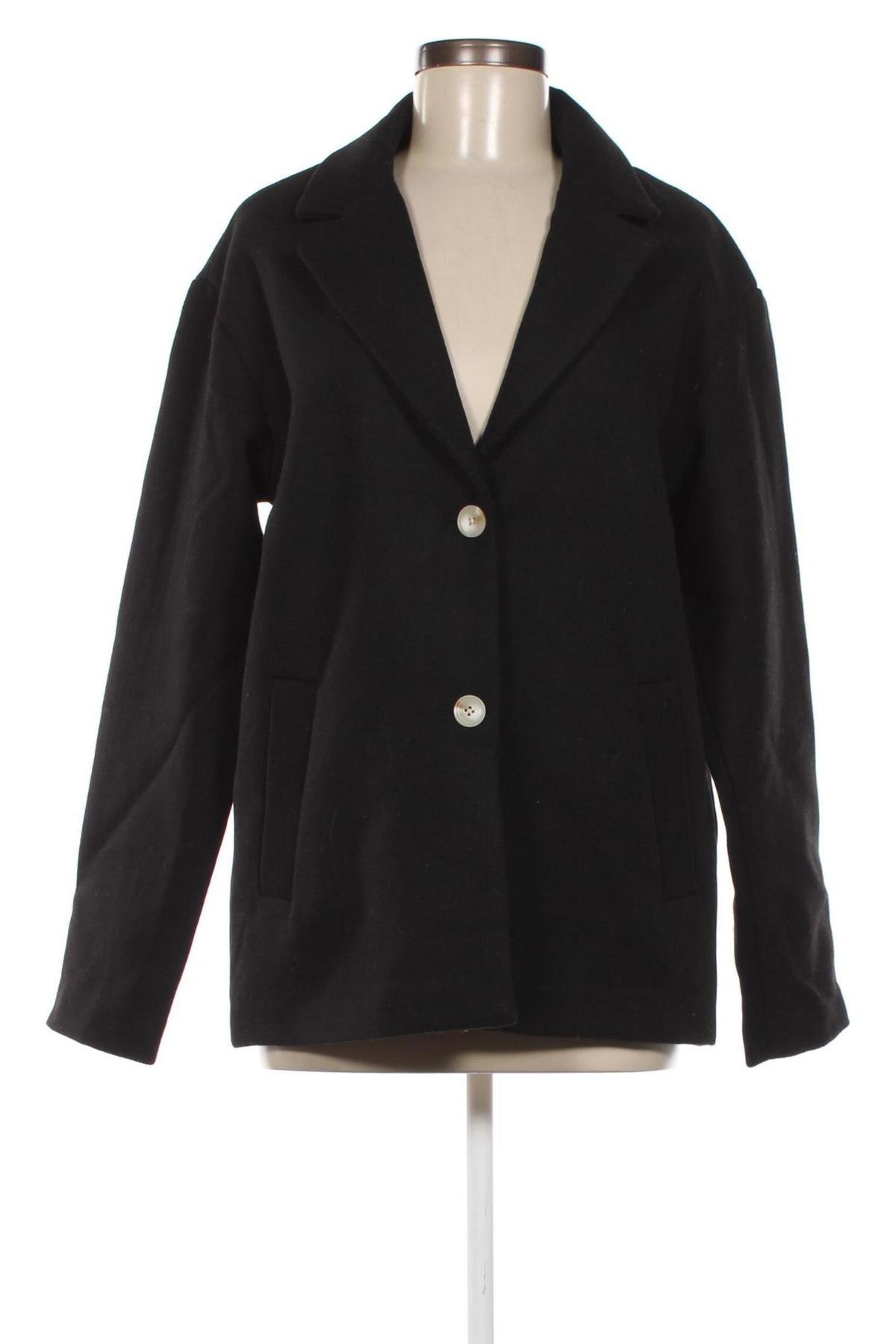 Γυναικείο παλτό Pieces, Μέγεθος L, Χρώμα Μαύρο, Τιμή 30,90 €