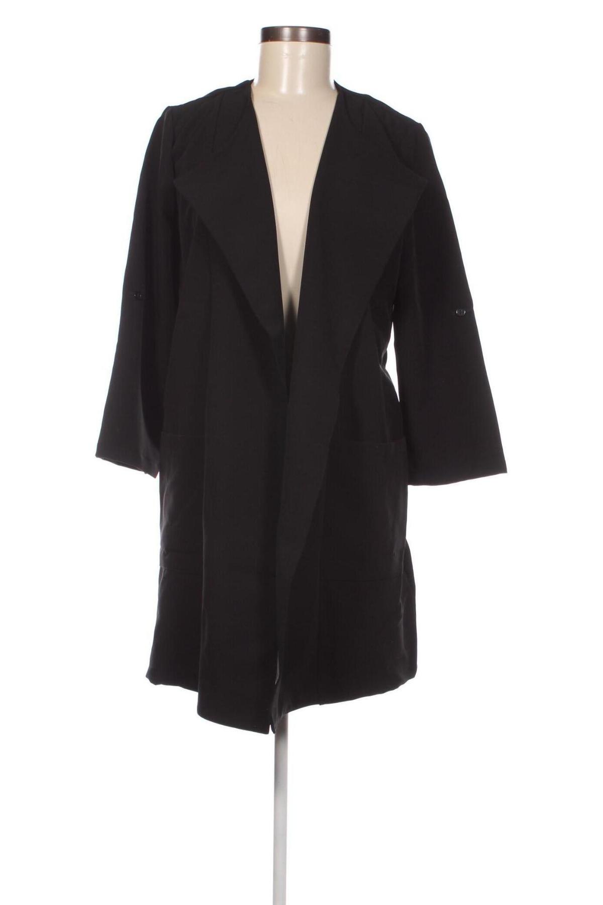 Γυναικείο παλτό Pieces, Μέγεθος M, Χρώμα Μαύρο, Τιμή 12,73 €