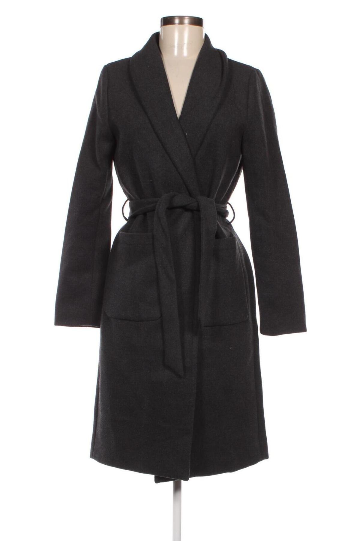 Дамско палто Pieces, Размер XS, Цвят Сив, Цена 50,14 лв.