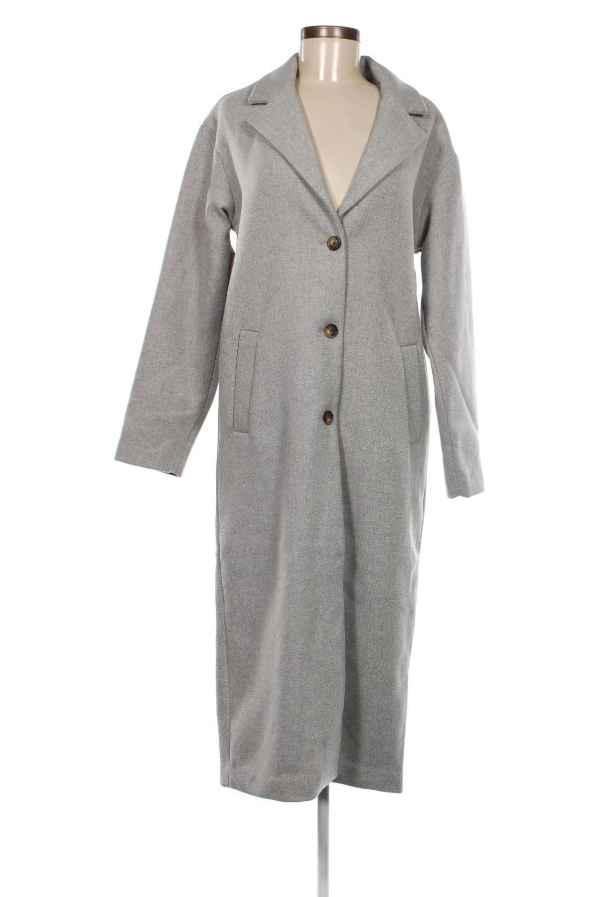 Дамско палто Pieces, Размер M, Цвят Сив, Цена 62,13 лв.
