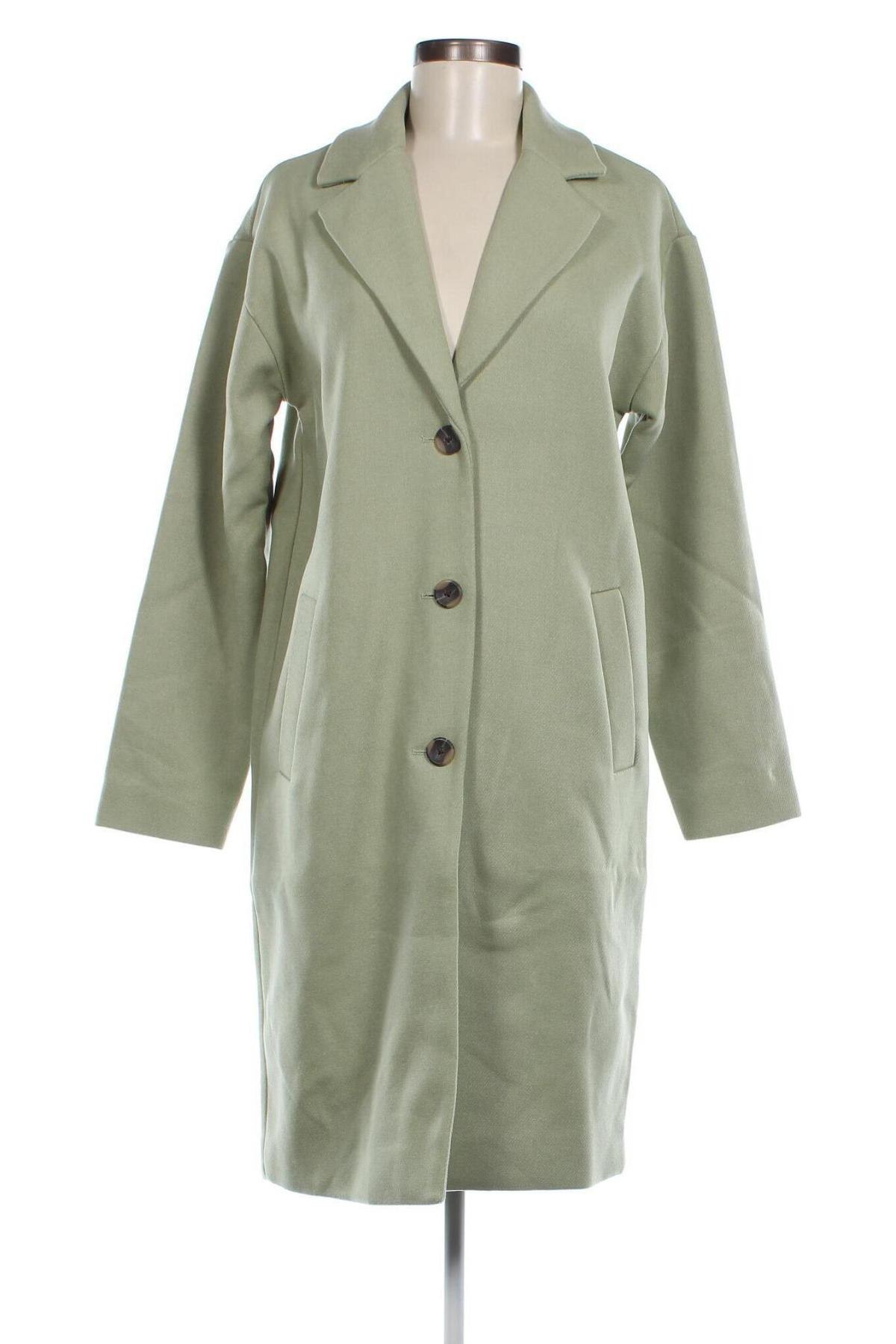Γυναικείο παλτό Pieces, Μέγεθος M, Χρώμα Πράσινο, Τιμή 25,29 €