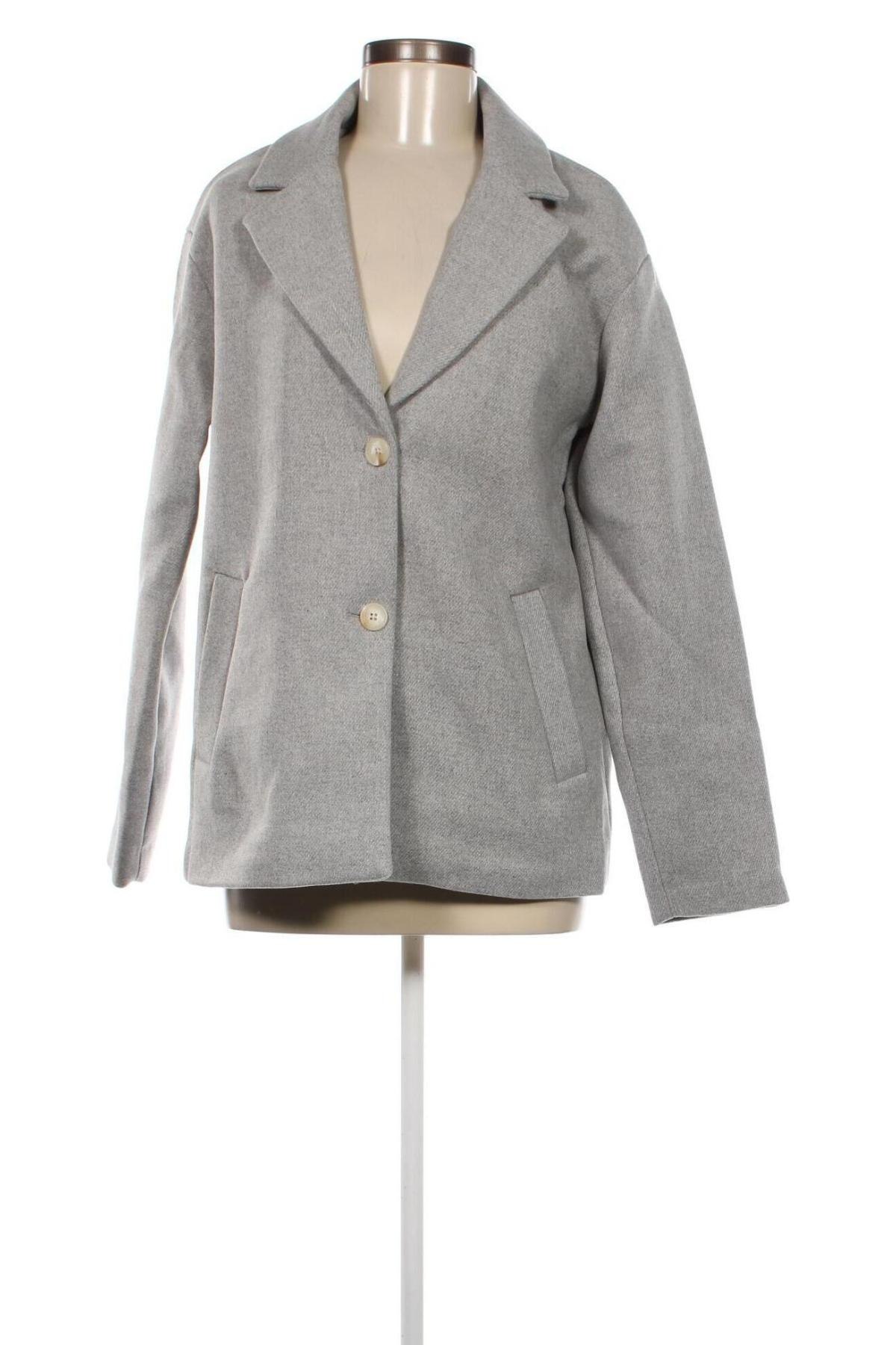 Γυναικείο παλτό Pieces, Μέγεθος M, Χρώμα Γκρί, Τιμή 28,66 €