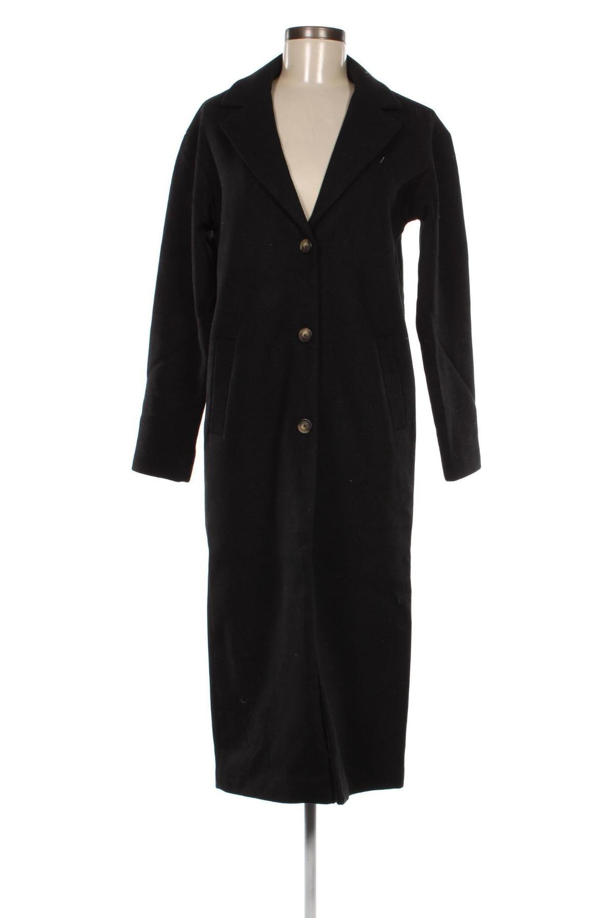 Γυναικείο παλτό Pieces, Μέγεθος XS, Χρώμα Μαύρο, Τιμή 26,41 €