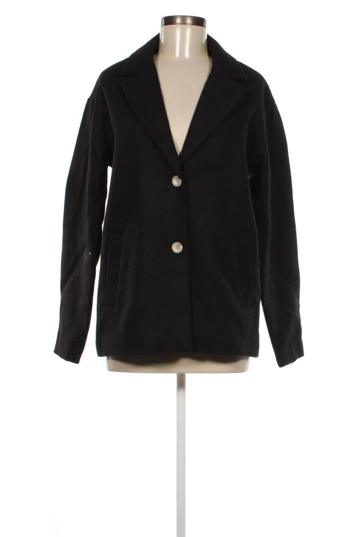 Γυναικείο παλτό Pieces, Μέγεθος M, Χρώμα Μαύρο, Τιμή 30,90 €