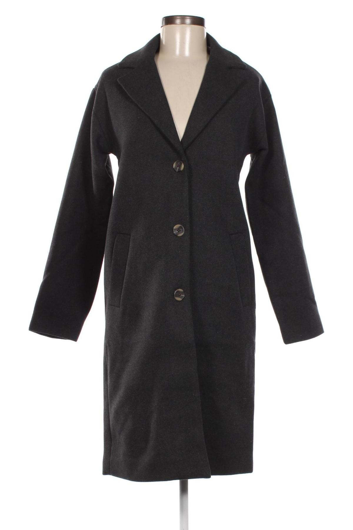Γυναικείο παλτό Pieces, Μέγεθος XS, Χρώμα Γκρί, Τιμή 30,90 €