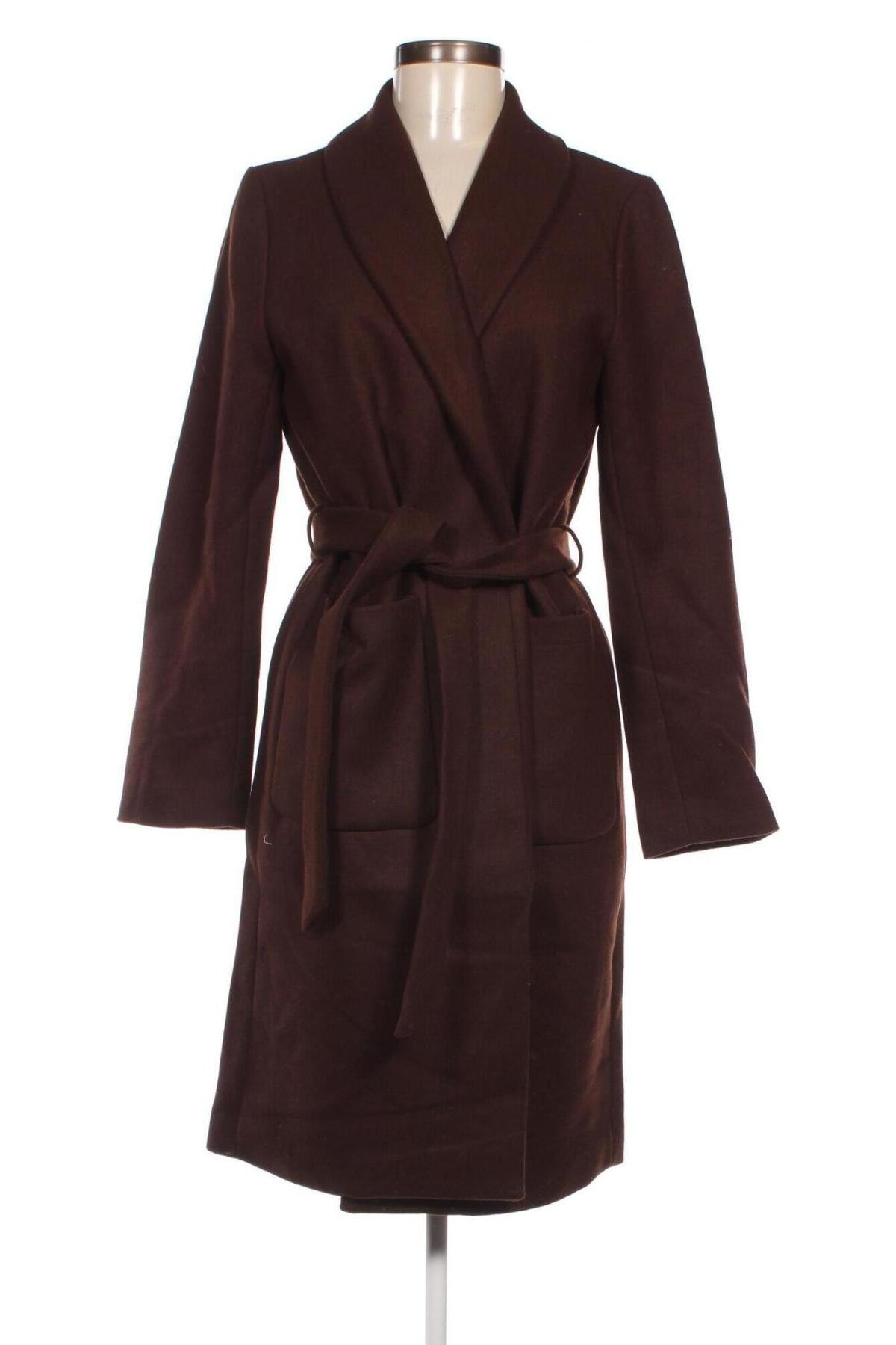 Γυναικείο παλτό Pieces, Μέγεθος M, Χρώμα Καφέ, Τιμή 17,42 €