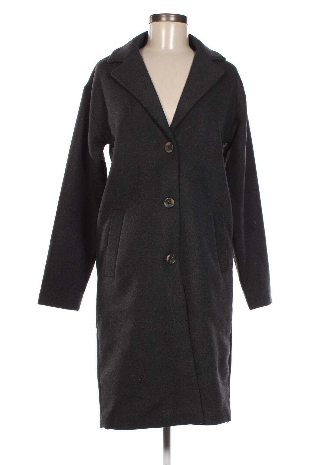 Дамско палто Pieces, Размер S, Цвят Сив, Цена 58,86 лв.