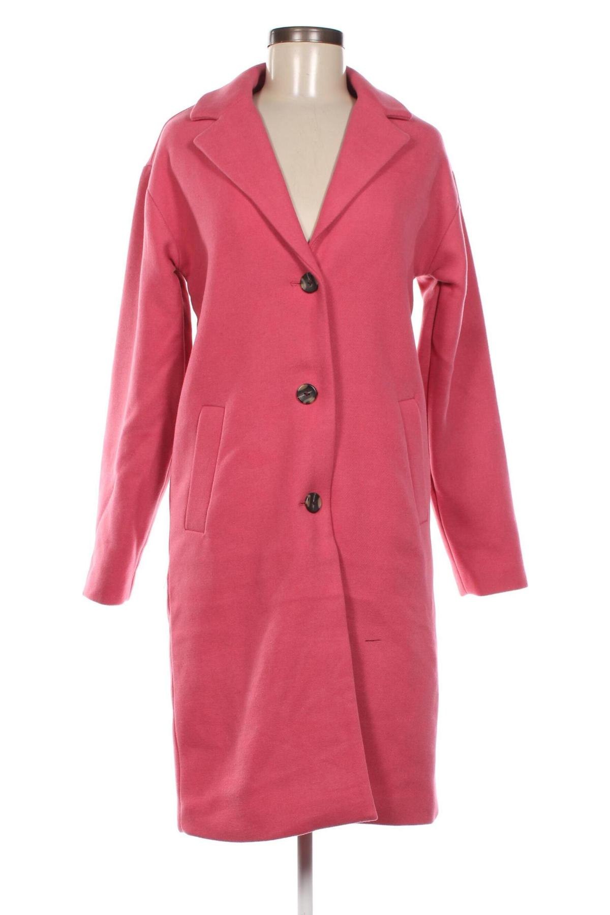 Дамско палто Pieces, Размер XS, Цвят Розов, Цена 47,96 лв.