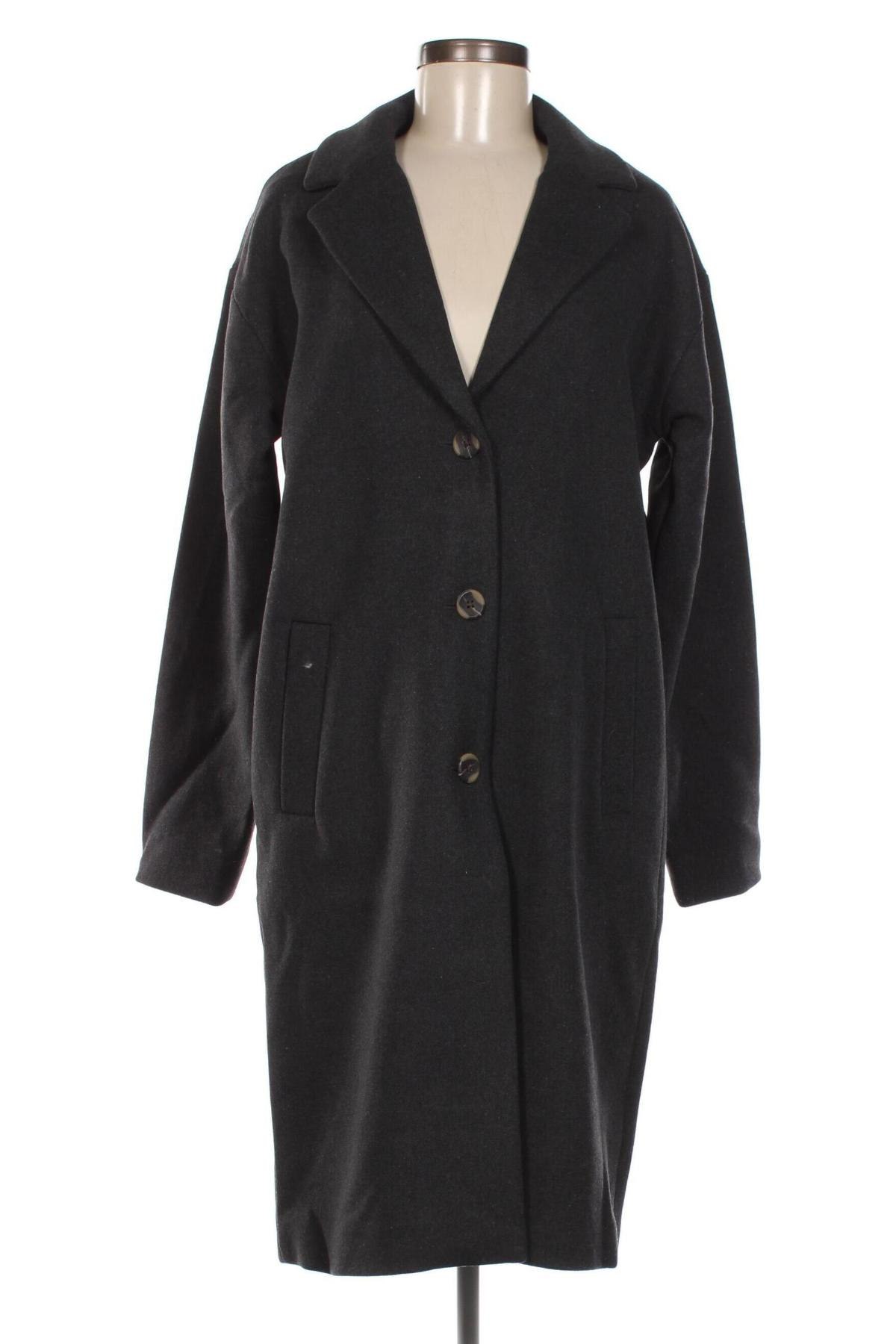 Γυναικείο παλτό Pieces, Μέγεθος L, Χρώμα Γκρί, Τιμή 30,90 €