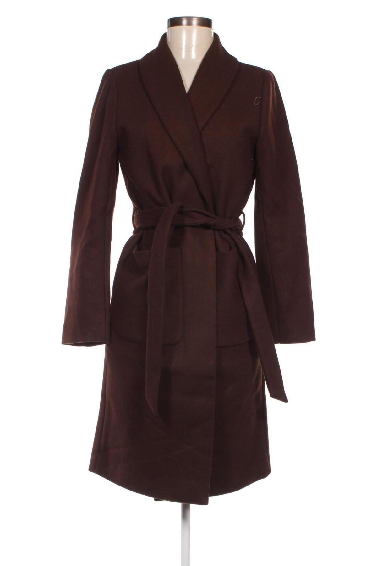 Γυναικείο παλτό Pieces, Μέγεθος S, Χρώμα Καφέ, Τιμή 17,42 €