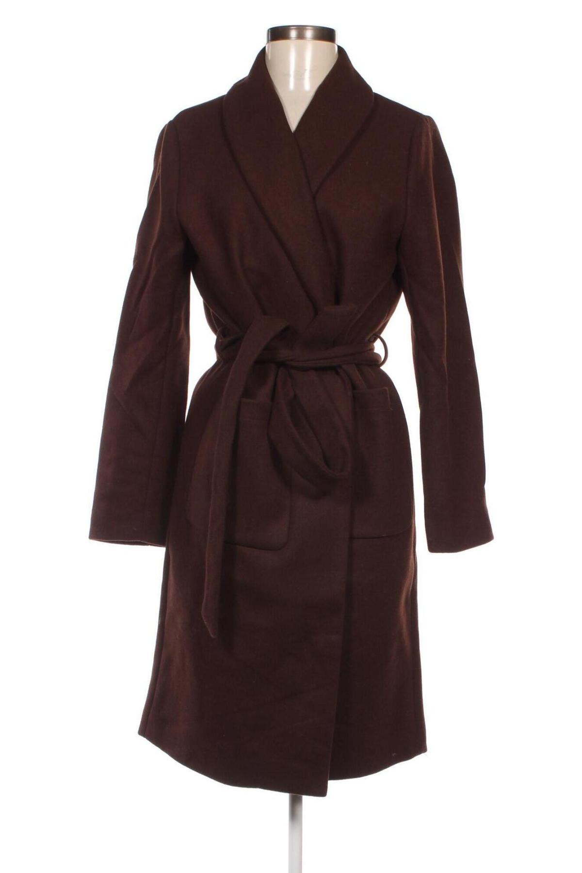 Γυναικείο παλτό Pieces, Μέγεθος L, Χρώμα Καφέ, Τιμή 28,66 €