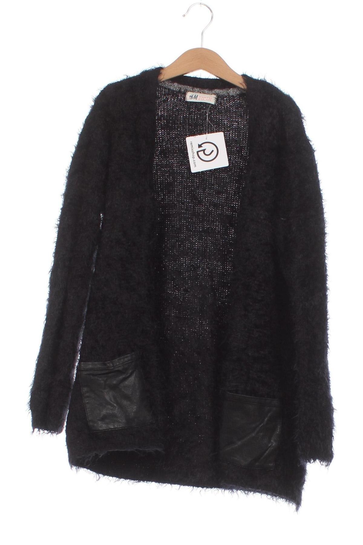 Pulover cu nasturi pentru copii H&M, Mărime 10-11y/ 146-152 cm, Culoare Negru, Preț 25,66 Lei