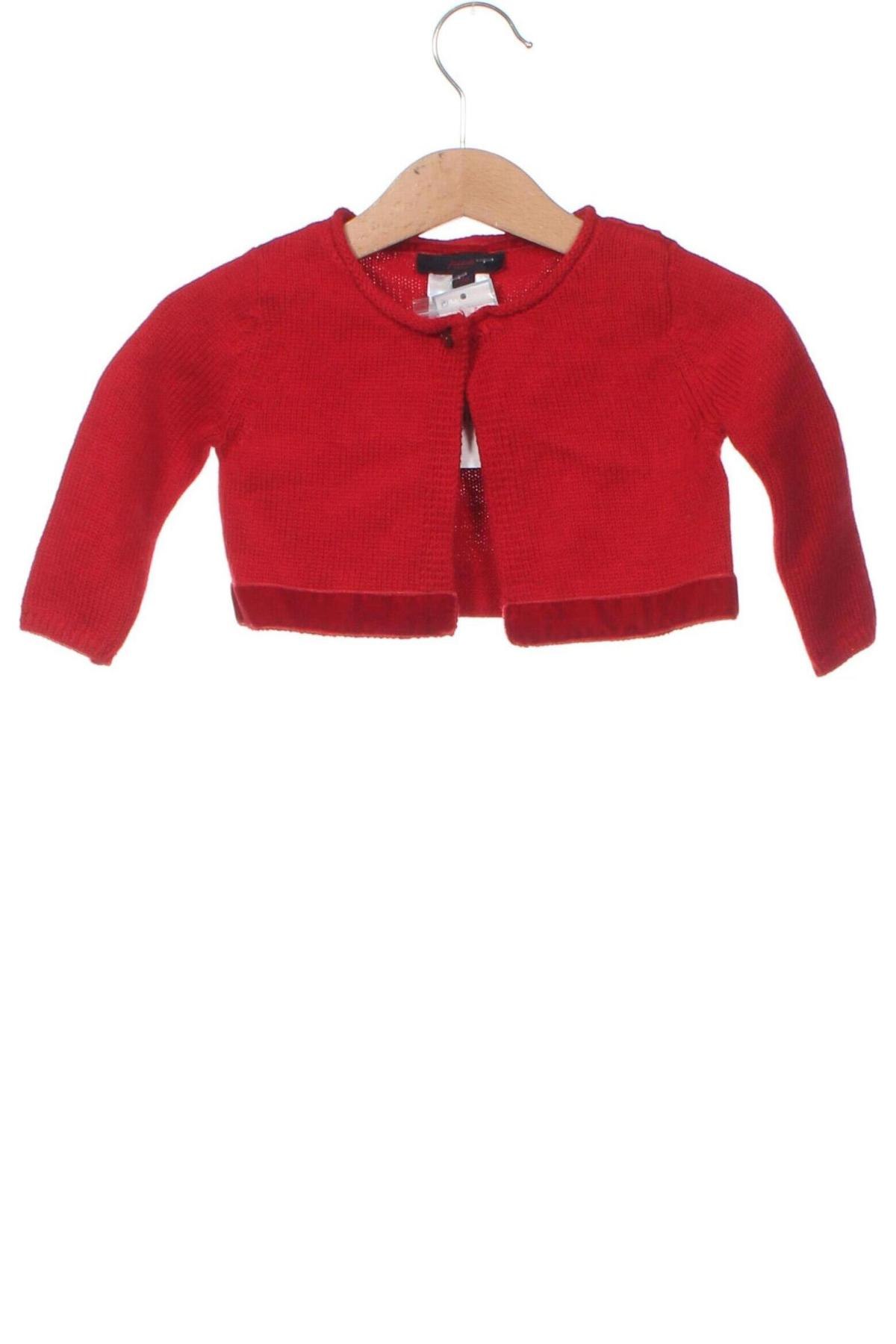 Pulover cu nasturi pentru copii Jacadi, Mărime 3-6m/ 62-68 cm, Culoare Roșu, Preț 181,58 Lei