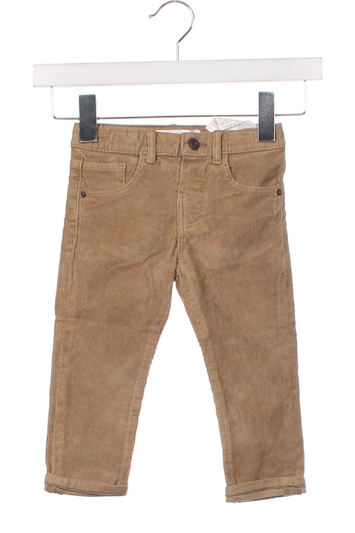 Pantaloni de catifea reiată, pentru copii Zara, Mărime 18-24m/ 86-98 cm, Culoare Bej, Preț 12,66 Lei