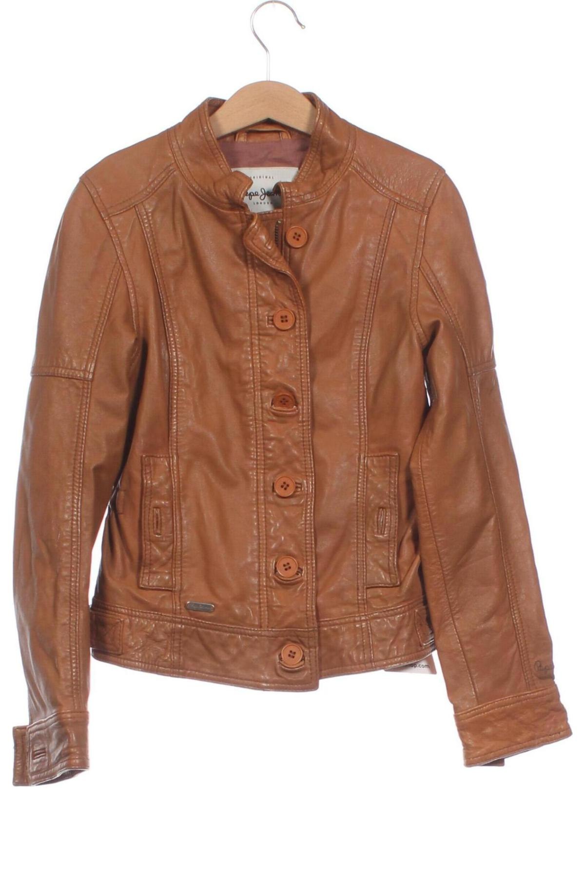 Dětská kožená bunda  Pepe Jeans, Velikost 10-11y/ 146-152 cm, Barva Hnědá, Cena  714,00 Kč
