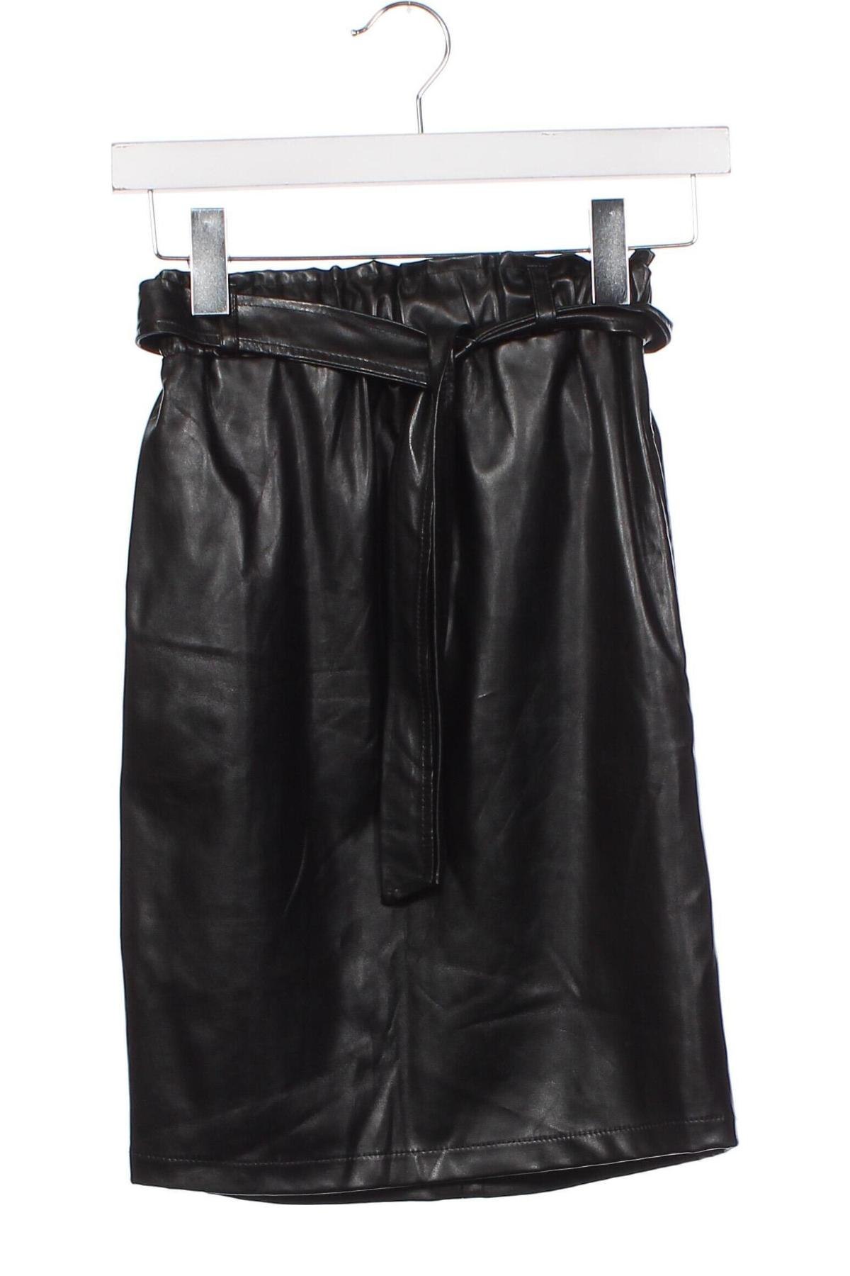 Δερμάτινη φούστα, Μέγεθος XS, Χρώμα Μαύρο, Τιμή 11,20 €