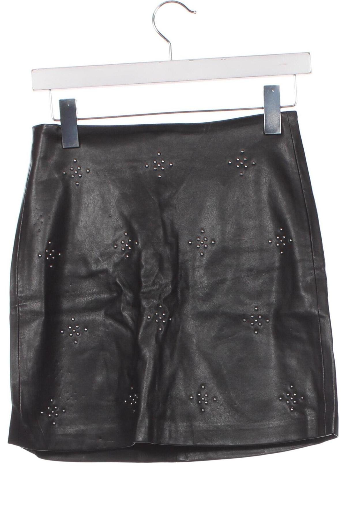 Δερμάτινη φούστα Sinsay, Μέγεθος XS, Χρώμα Μαύρο, Τιμή 23,46 €