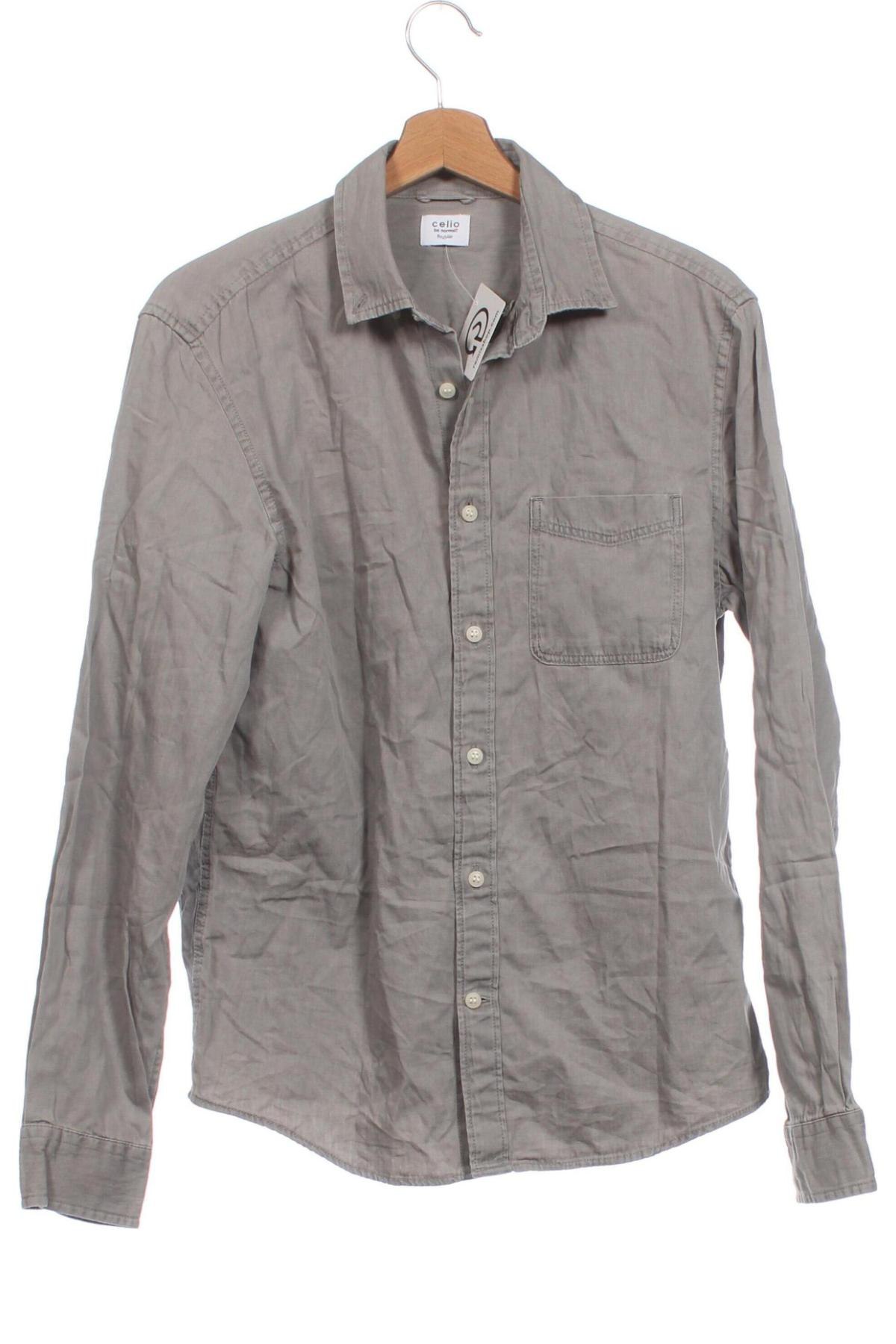 Herrenhemd Celio, Größe S, Farbe Grau, Preis € 2,22