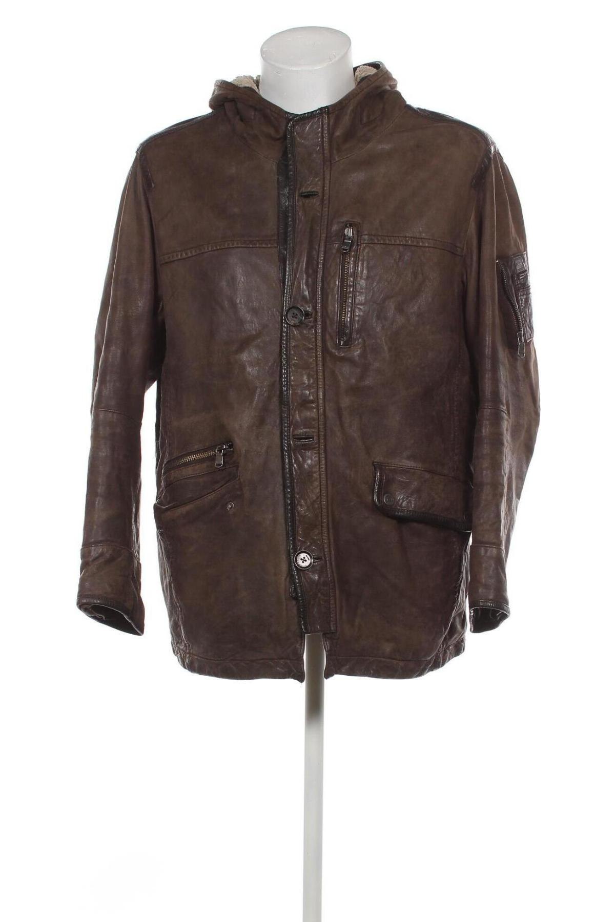 Pánská kožená bunda  Engbers, Velikost XL, Barva Hnědá, Cena  6 370,00 Kč