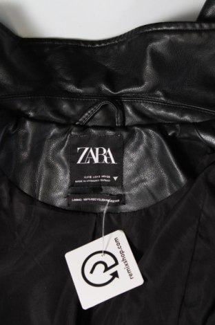 Γυναικείο δερμάτινο μπουφάν Zara, Μέγεθος S, Χρώμα Μαύρο, Τιμή 25,99 €