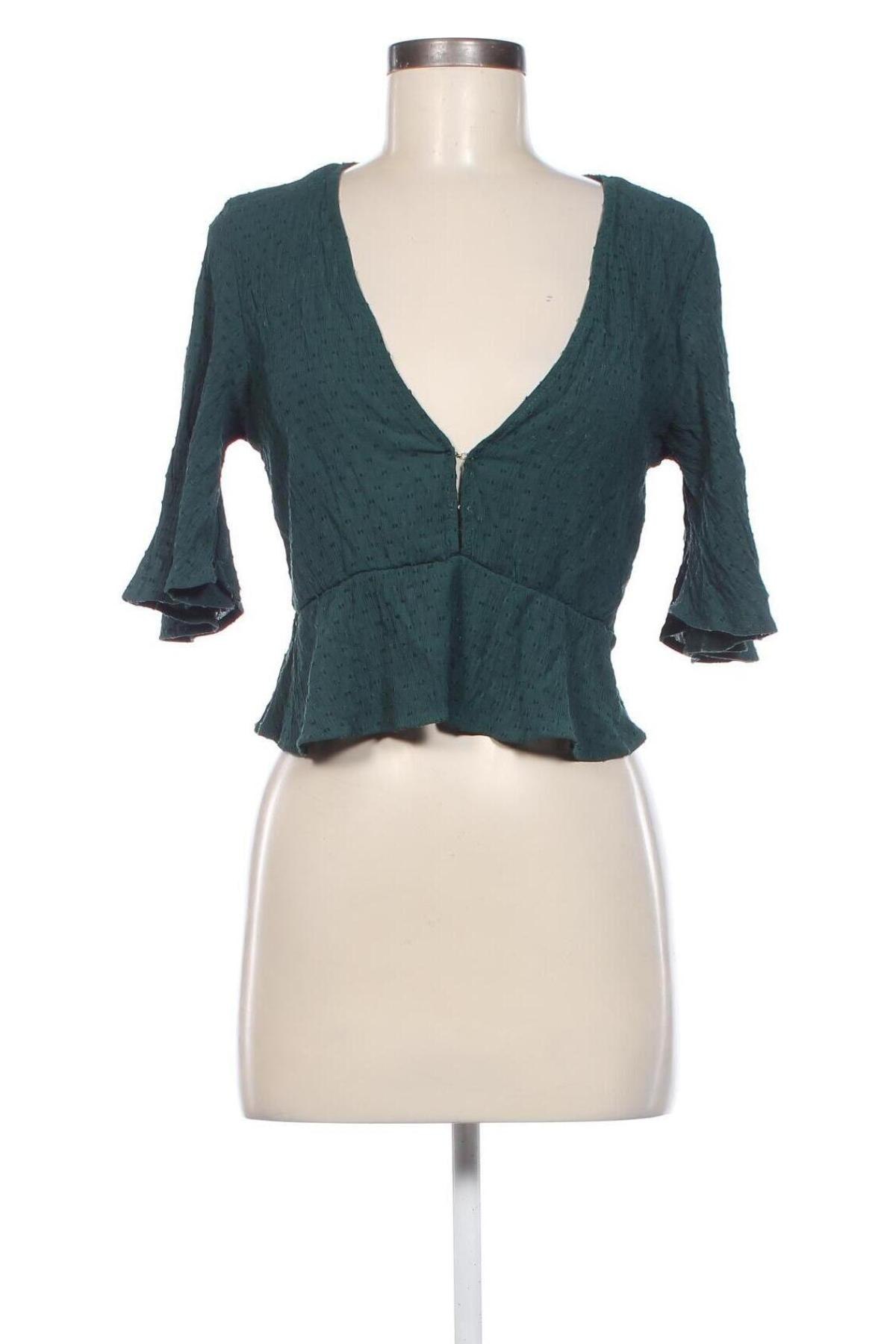 Bluză de femei Pull&Bear, Mărime L, Culoare Verde, Preț 62,99 Lei