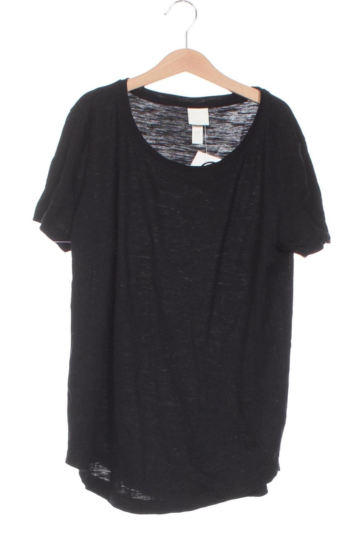 Γυναικείο t-shirt H&M, Μέγεθος XS, Χρώμα Μαύρο, Τιμή 8,69 €