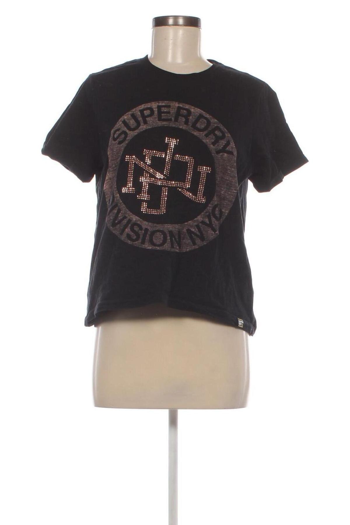 Γυναικείο t-shirt Superdry, Μέγεθος M, Χρώμα Μαύρο, Τιμή 9,00 €