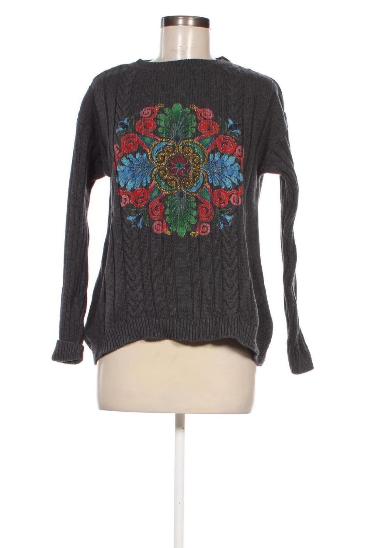 Damenpullover Desigual, Größe L, Farbe Grau, Preis 20,99 €