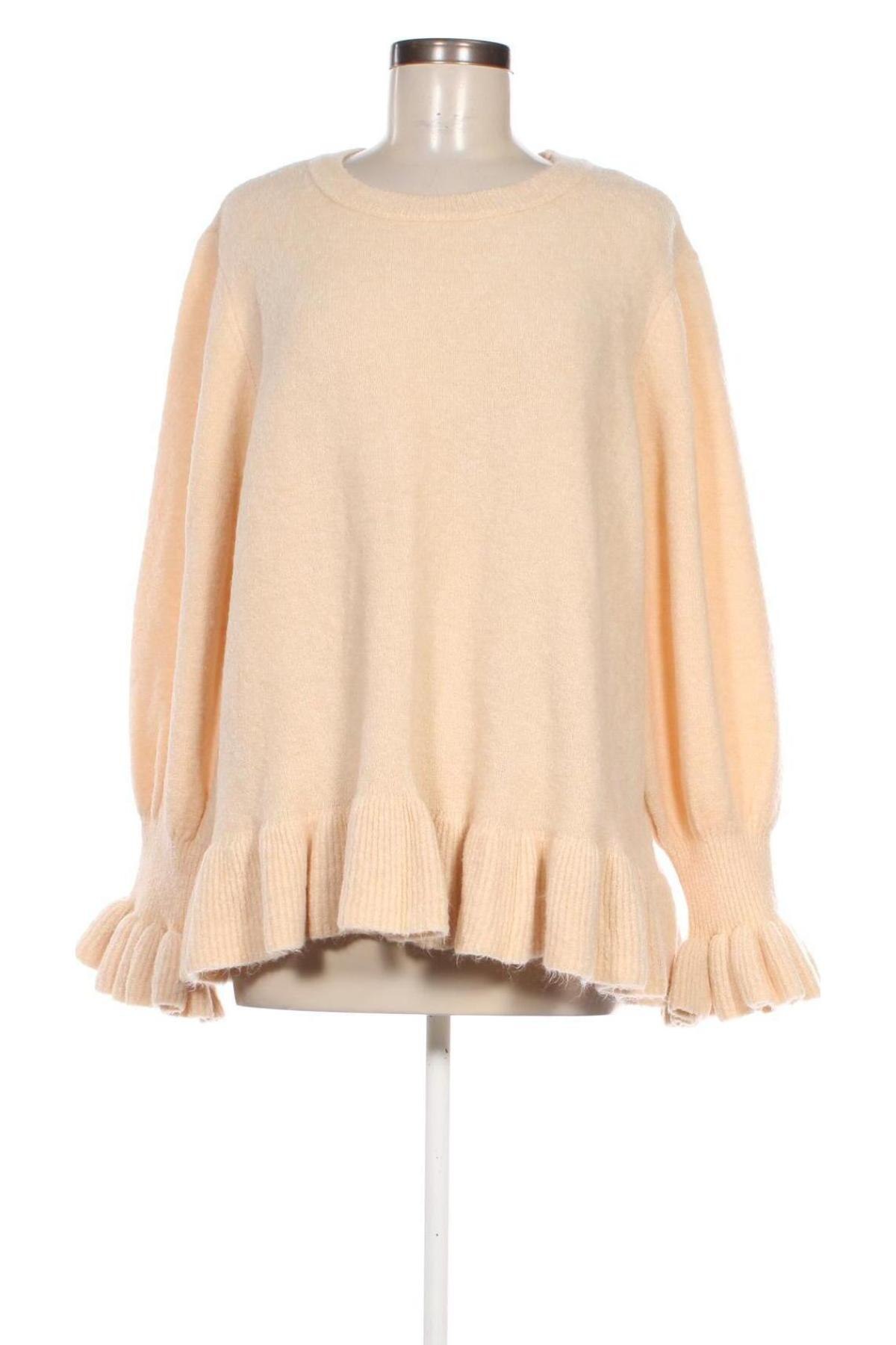 Damenpullover ONLY Carmakoma, Größe XXL, Farbe Beige, Preis € 13,84