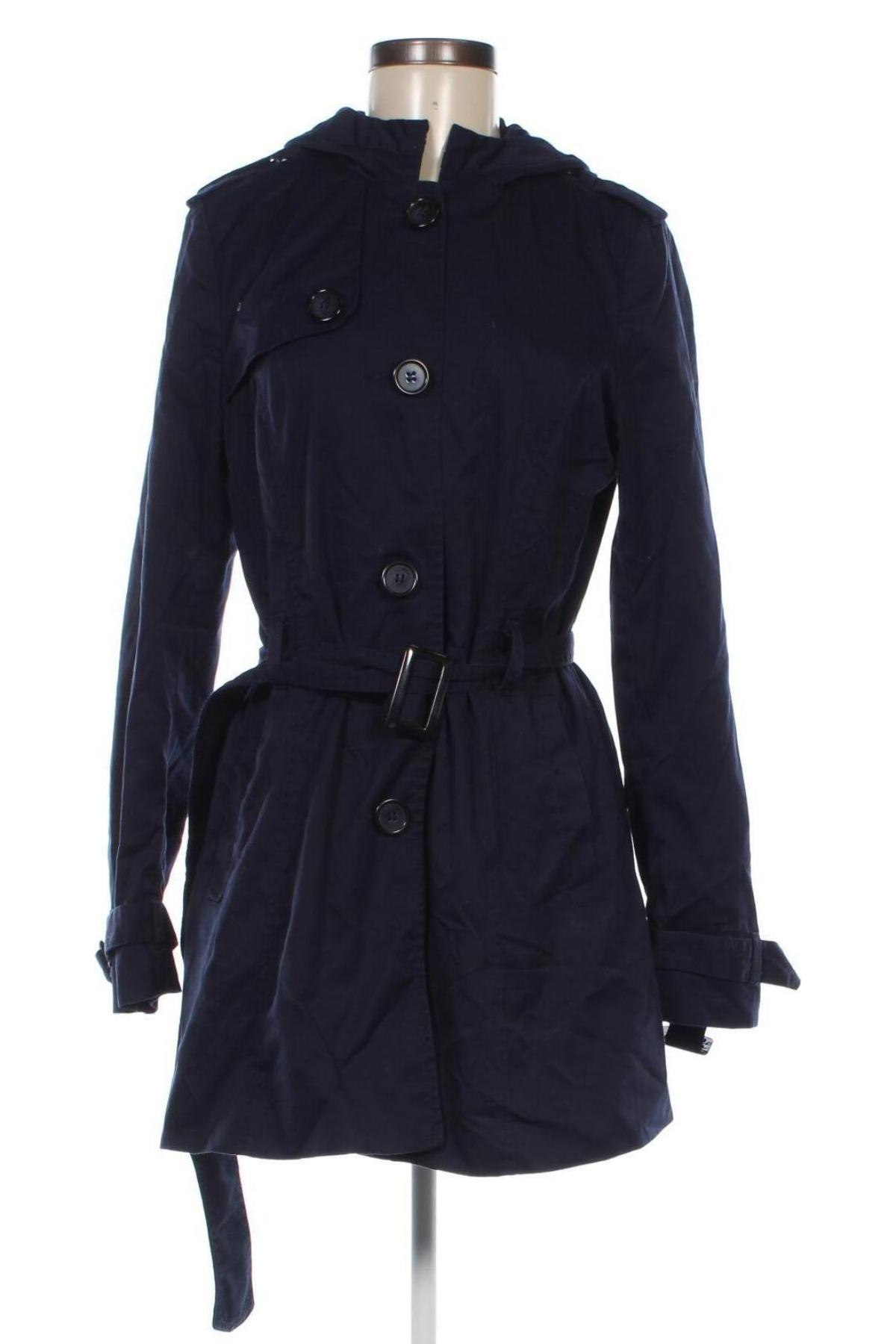 Damen Trenchcoat H&M Divided, Größe L, Farbe Blau, Preis 19,99 €