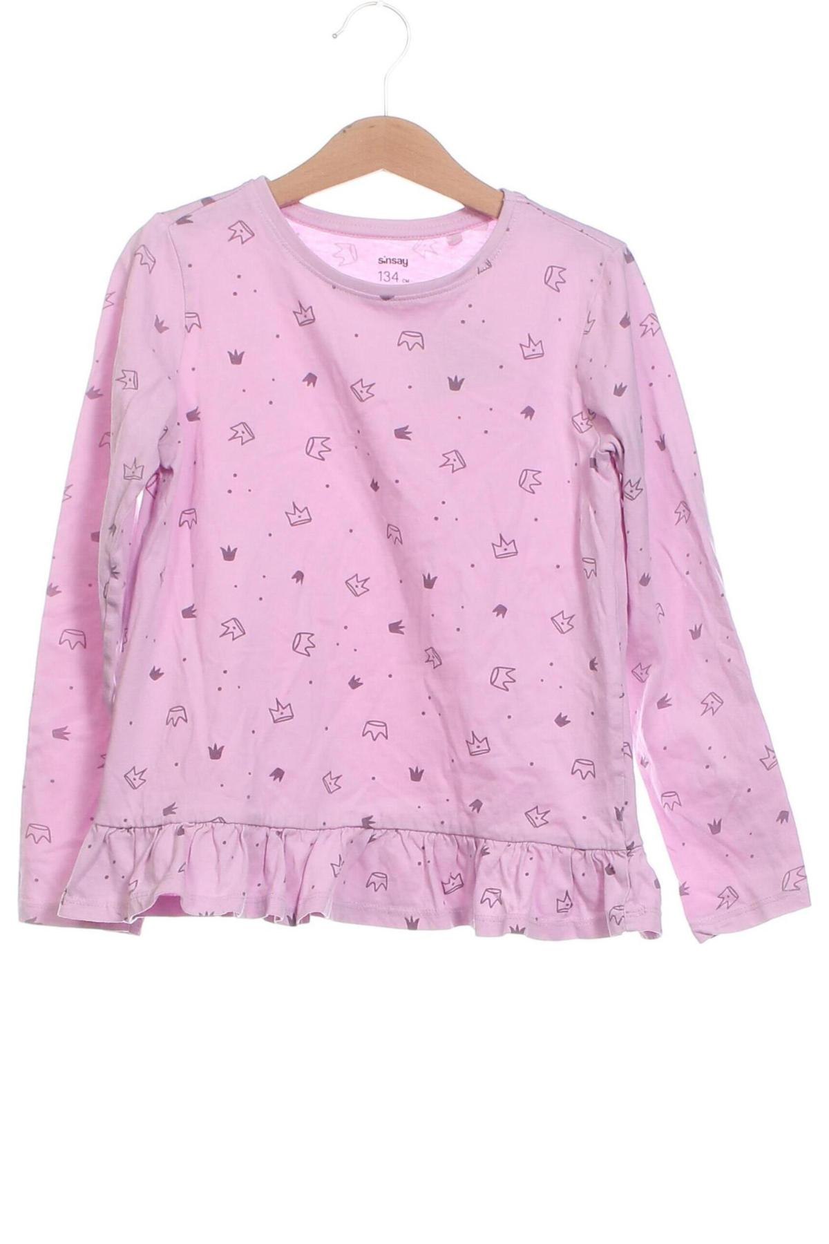 Kinder Shirt Sinsay, Größe 7-8y/ 128-134 cm, Farbe Rosa, Preis 3,99 €