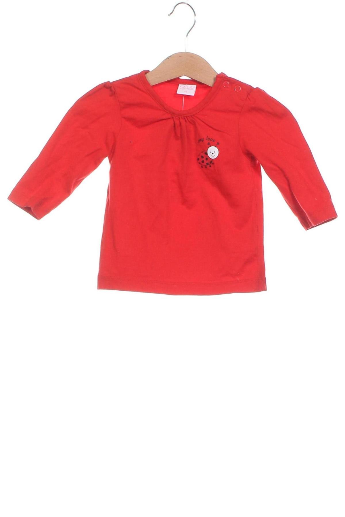 Kinder Shirt Smile, Größe 6-9m/ 68-74 cm, Farbe Rot, Preis 7,99 €